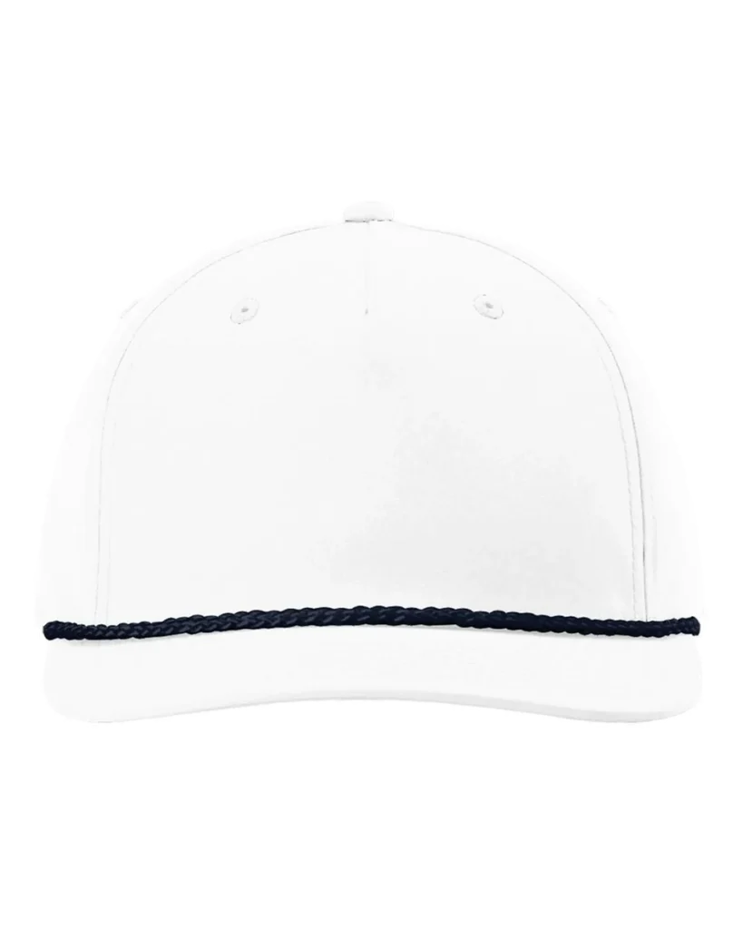 Richardson Five-Panel Rope Cap White/ Navy