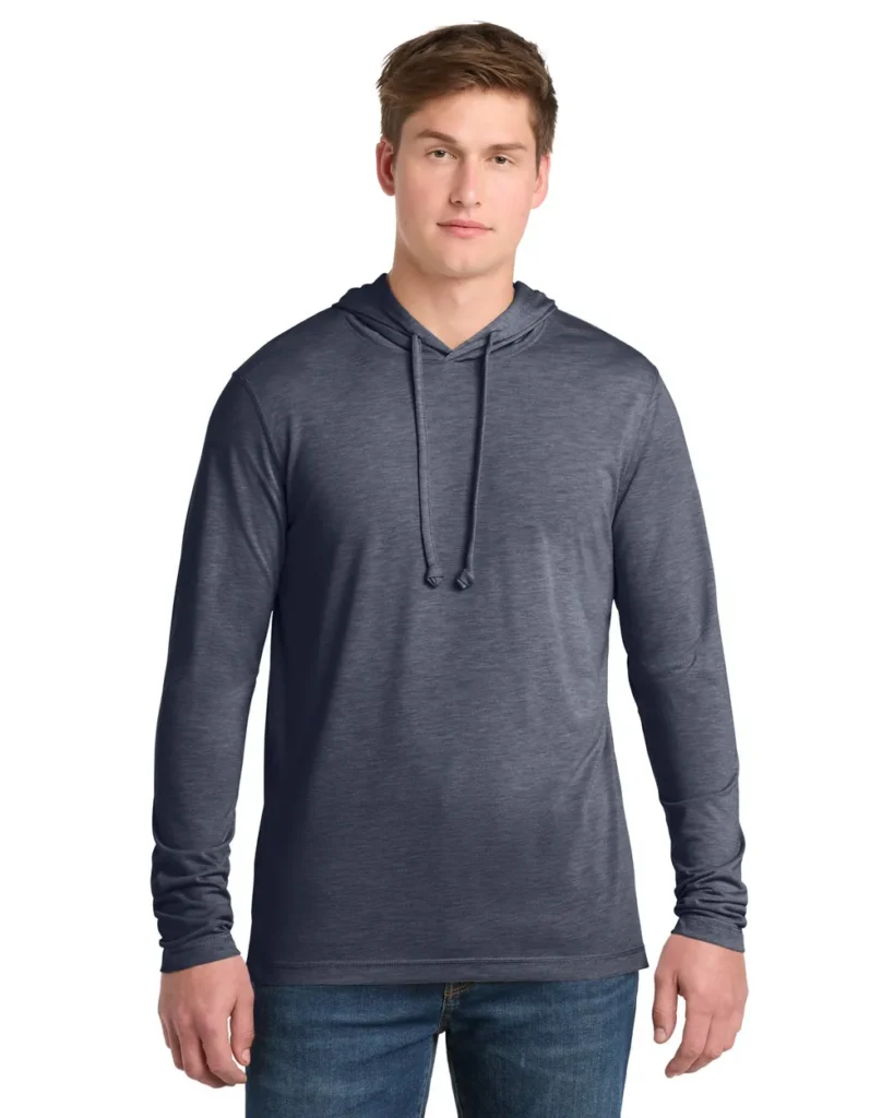 Sport-Tek Triblend Hooded Long Sleeve True Navy Heather