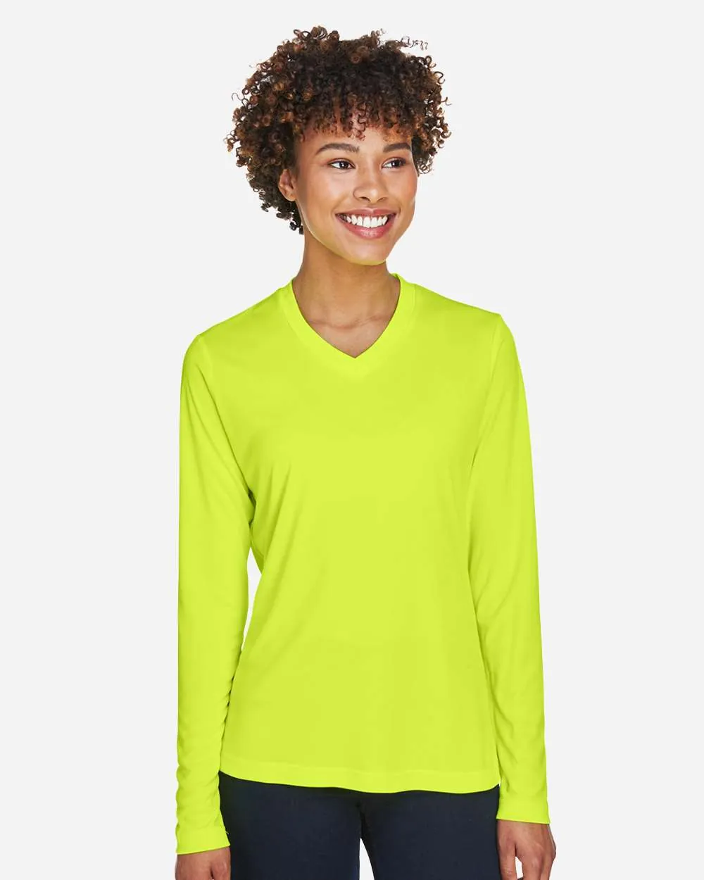 Team 365 Women's Performance Long Sleeve Safety Yellow