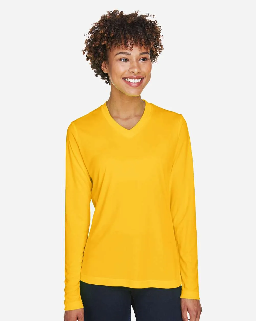 Team 365 Women's Performance Long Sleeve Sport Athletic Gold