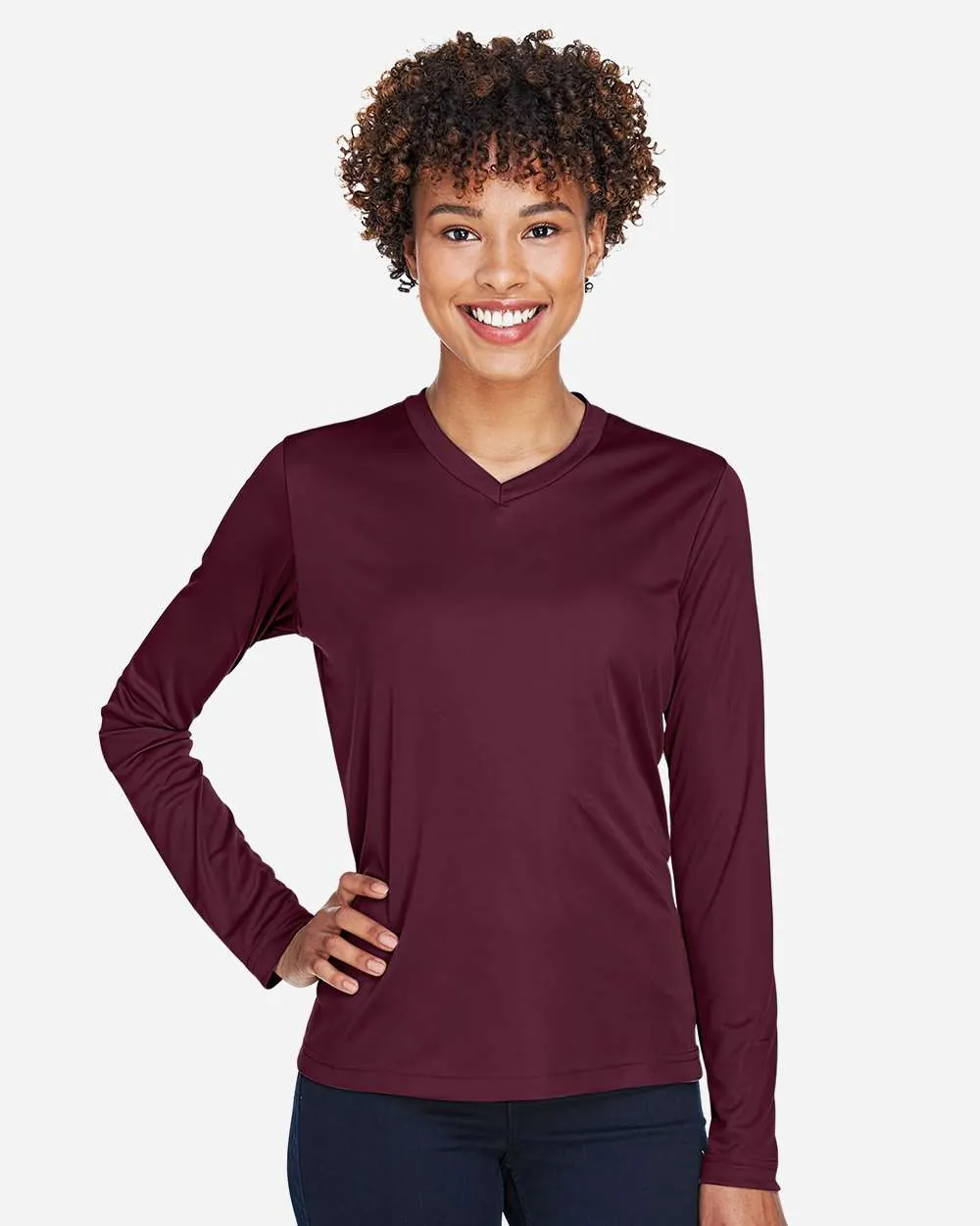 Team 365 Women's Performance Long Sleeve Sport Dark Maroon
