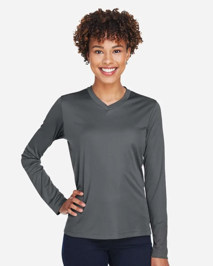 Team 365 Women's Performance Long Sleeve Sport Graphite