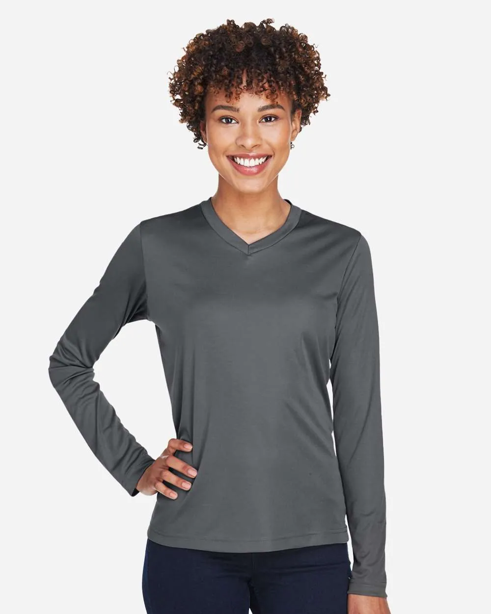 Team 365 Women's Performance Long Sleeve Sport Graphite