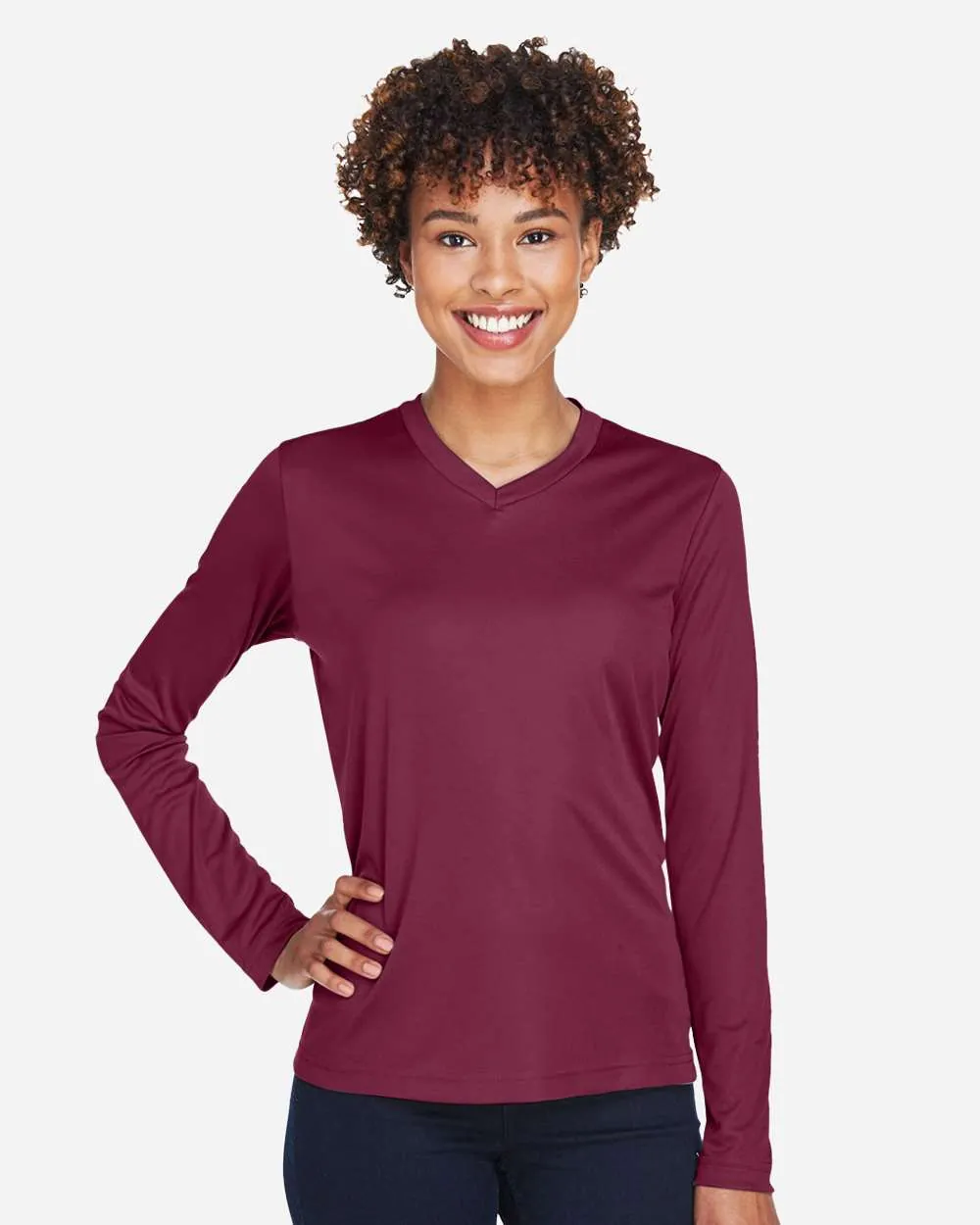 Team 365 Women's Performance Long Sleeve Sport Maroon