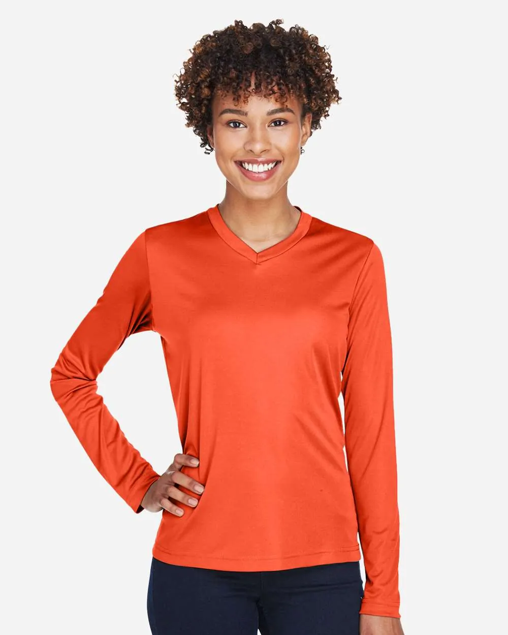 Team 365 Women's Performance Long Sleeve Sport Orange