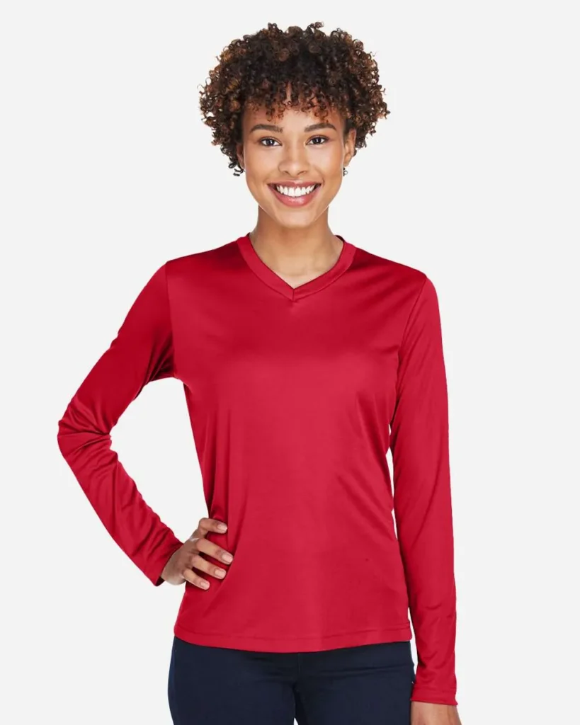 Team 365 Women's Performance Long Sleeve Sport Red