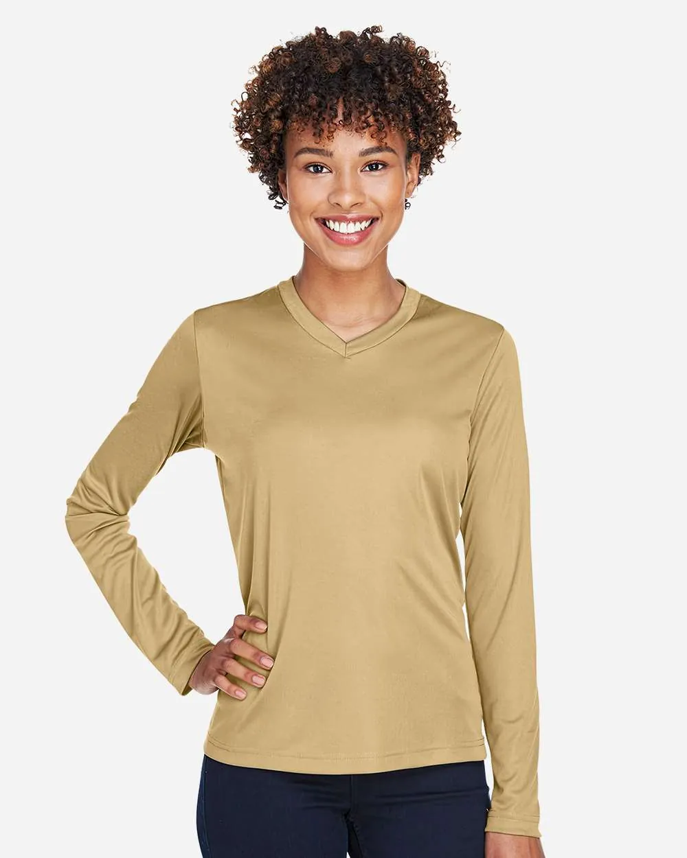 Team 365 Women's Performance Long Sleeve Sport Vegas Gold