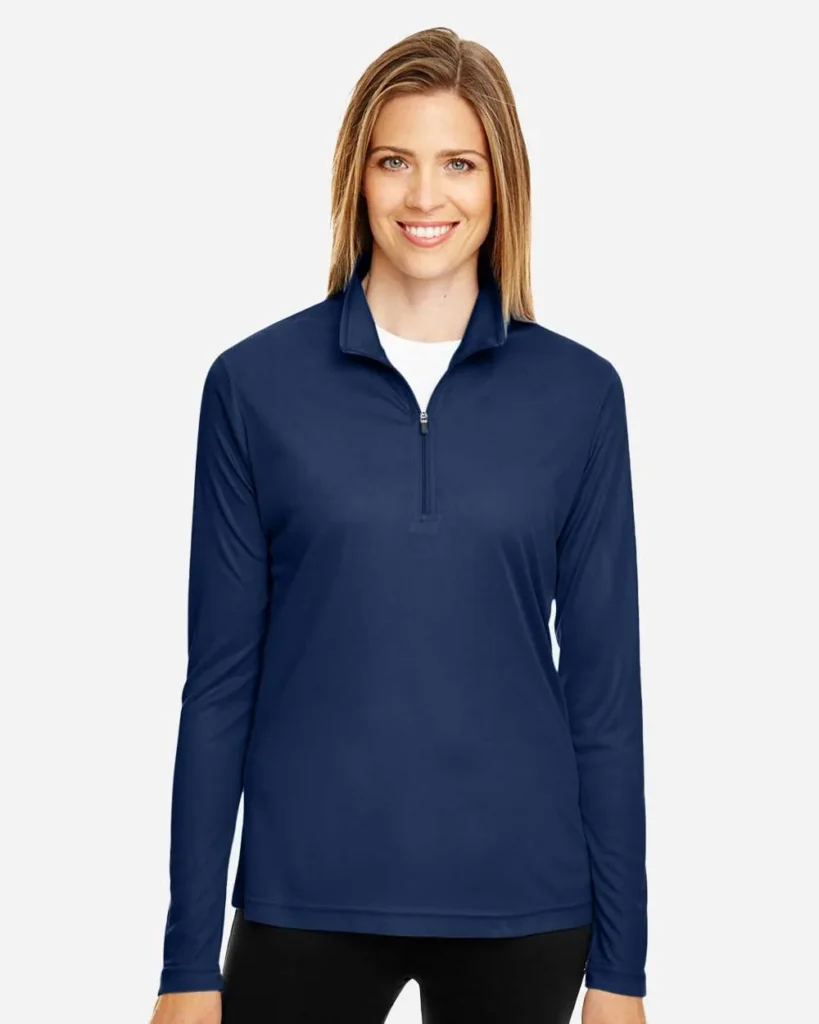 Team 365 Women's Performance Quater-Zip Pullover Sport Dark Navy