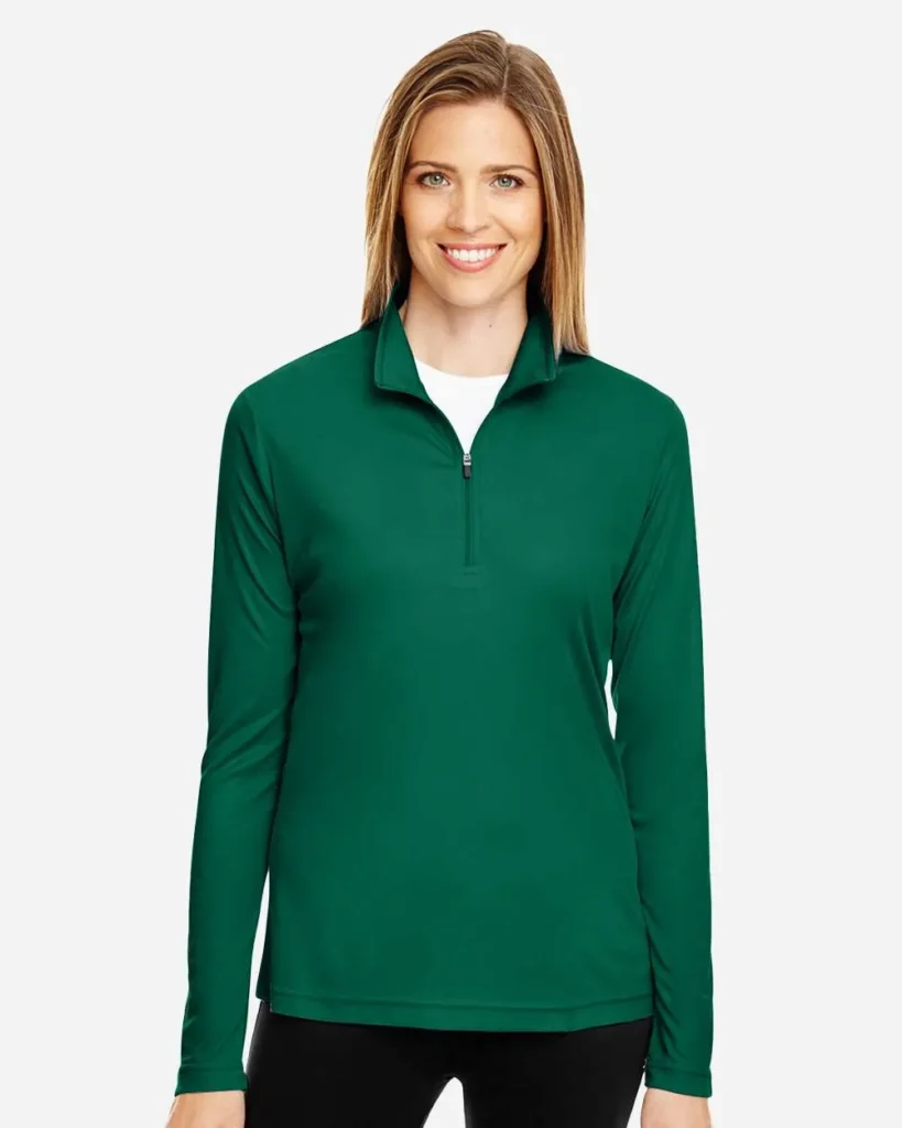 Team 365 Women's Performance Quater-Zip Pullover Sport Forest