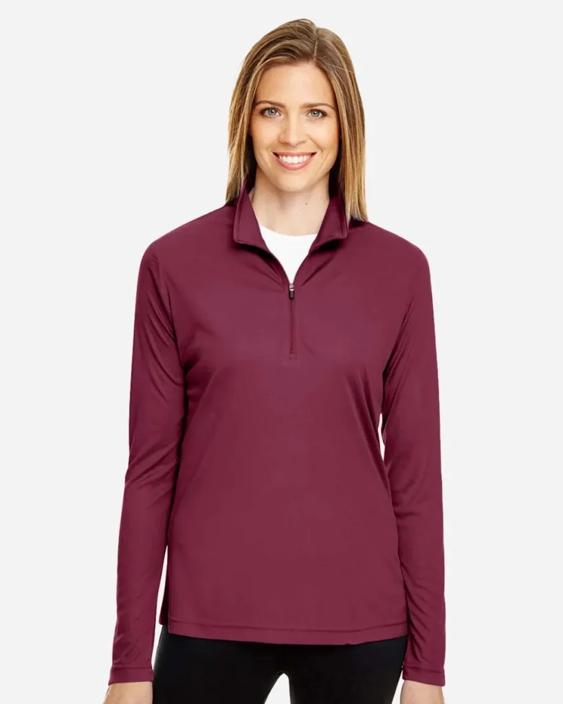Team 365 Women's Performance Quater-Zip Pullover Sport Maroon