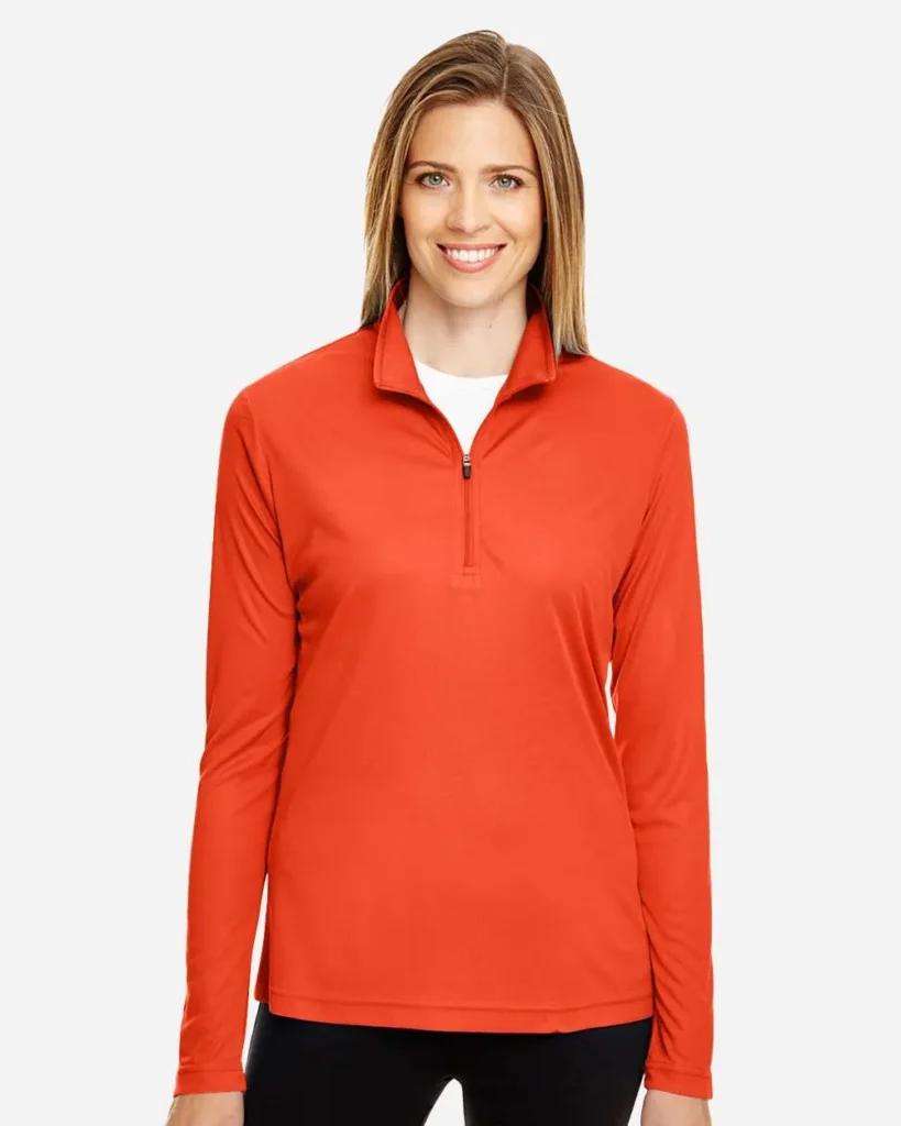 Team 365 Women's Performance Quater-Zip Pullover Sport Orange
